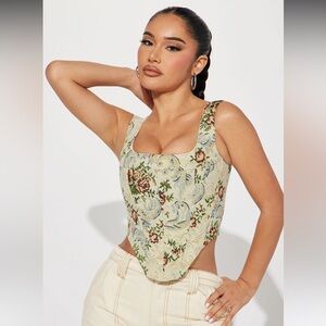 NWT Fashion Nova Jacquard Corset Top